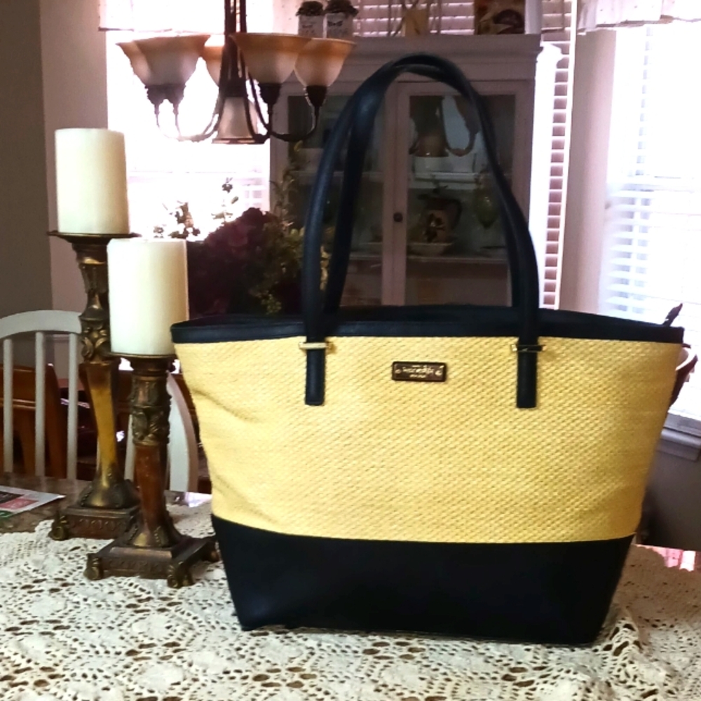 Kate Spade Straw and Leather Bag with Dustbag